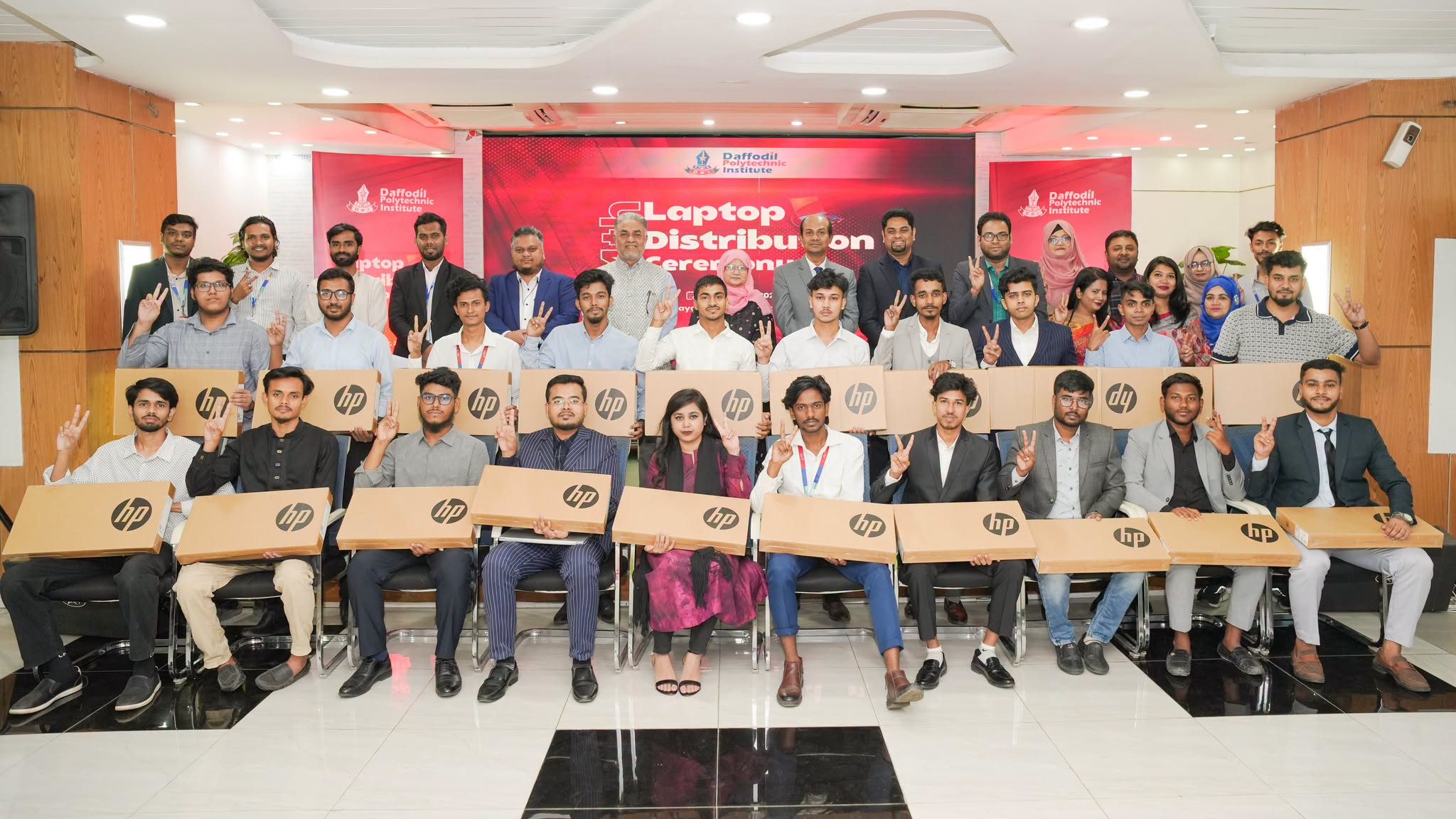 Daffodil Polytechnic Distributes Free Laptops to 24 Students Under “One Student One Laptop” Initiative